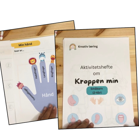 Aktivitetshefte om Kroppen min - Småbarn (2-4år) - Fysisk og digital produkt