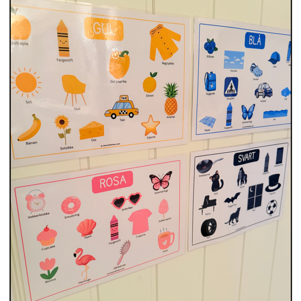 Farger i bilder – Pedagogiske A4-plakater - Fysisk produkt+Digital (PDF)