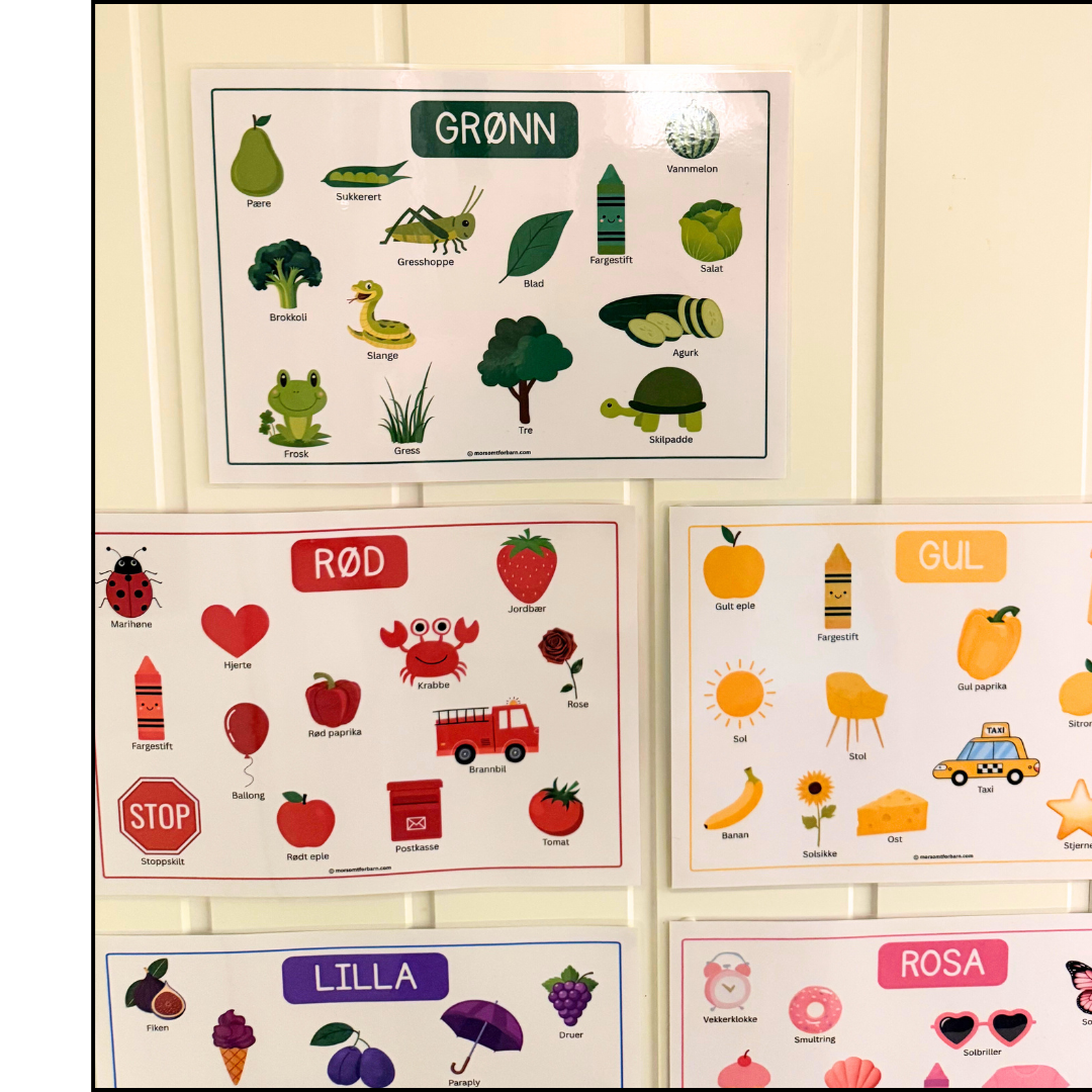 Farger i bilder – Pedagogiske A4-plakater - Fysisk produkt+Digital (PDF)