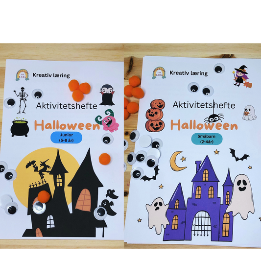 2 pakke - "Halloween" Små Barn OG Junior aktivitetshefter - Fysiske og digitale produkter