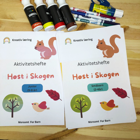 2 pakke - "Høst i skogen" Små Barn OG Junior aktivitetshefter - Fysiske og digitale produkter