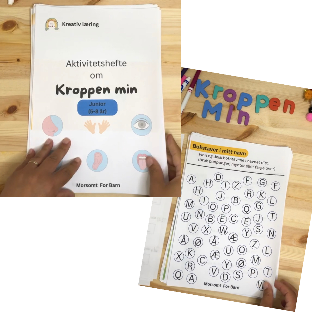 2 pakke - "Kroppen min" Små Barn OG Junior aktivitetshefter - Fysisk produkt