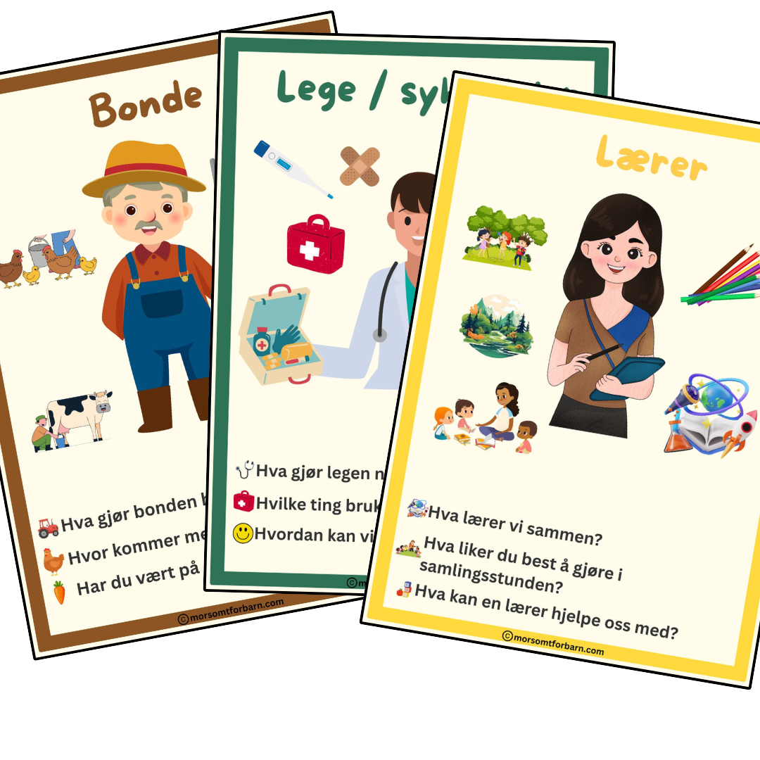 Yrker og samfunn - Undring og samtale – A4-plakater (PDF)