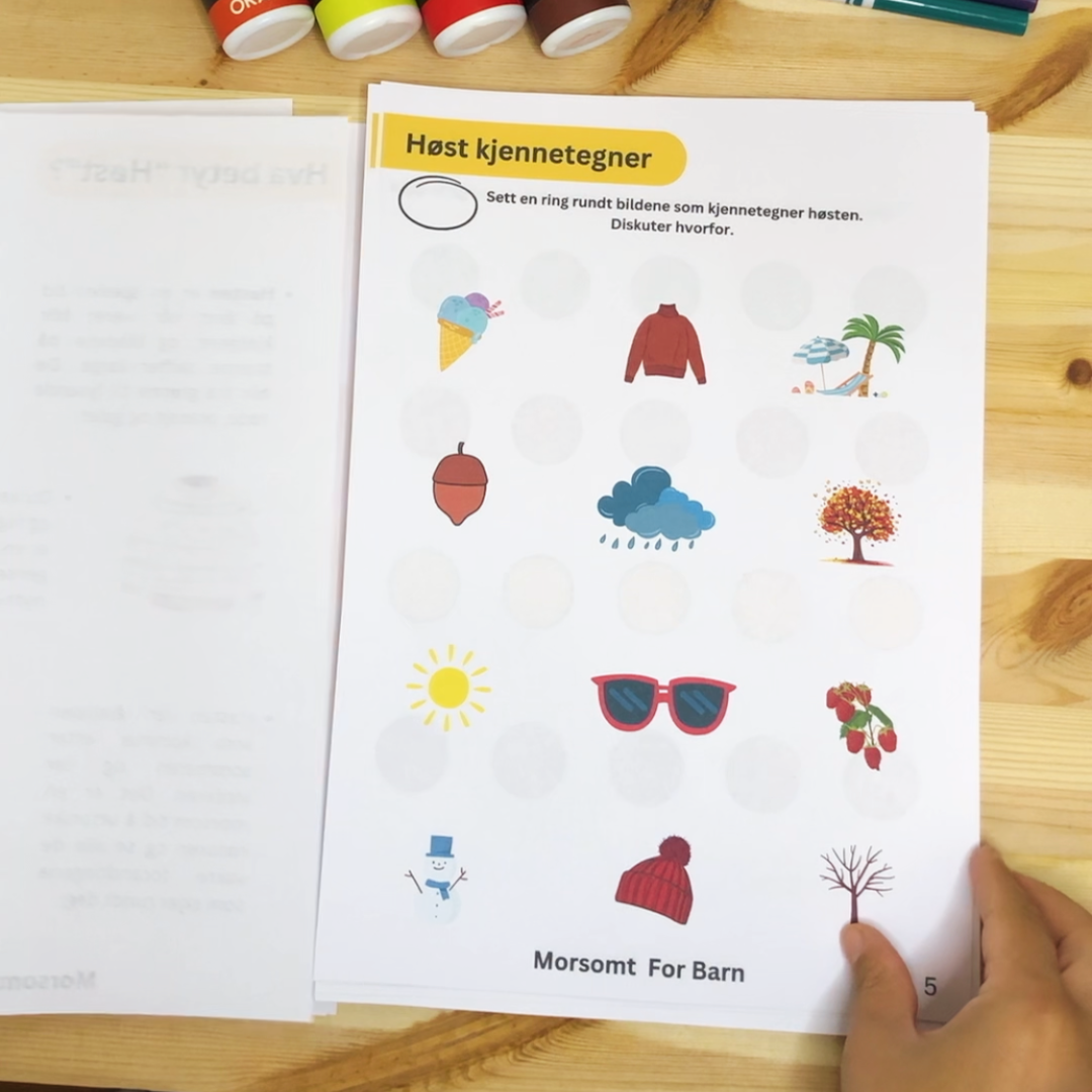 Aktivitetshefte "Høst i skogen" - Småbarn (2-4år) - Fysisk og digital produkt