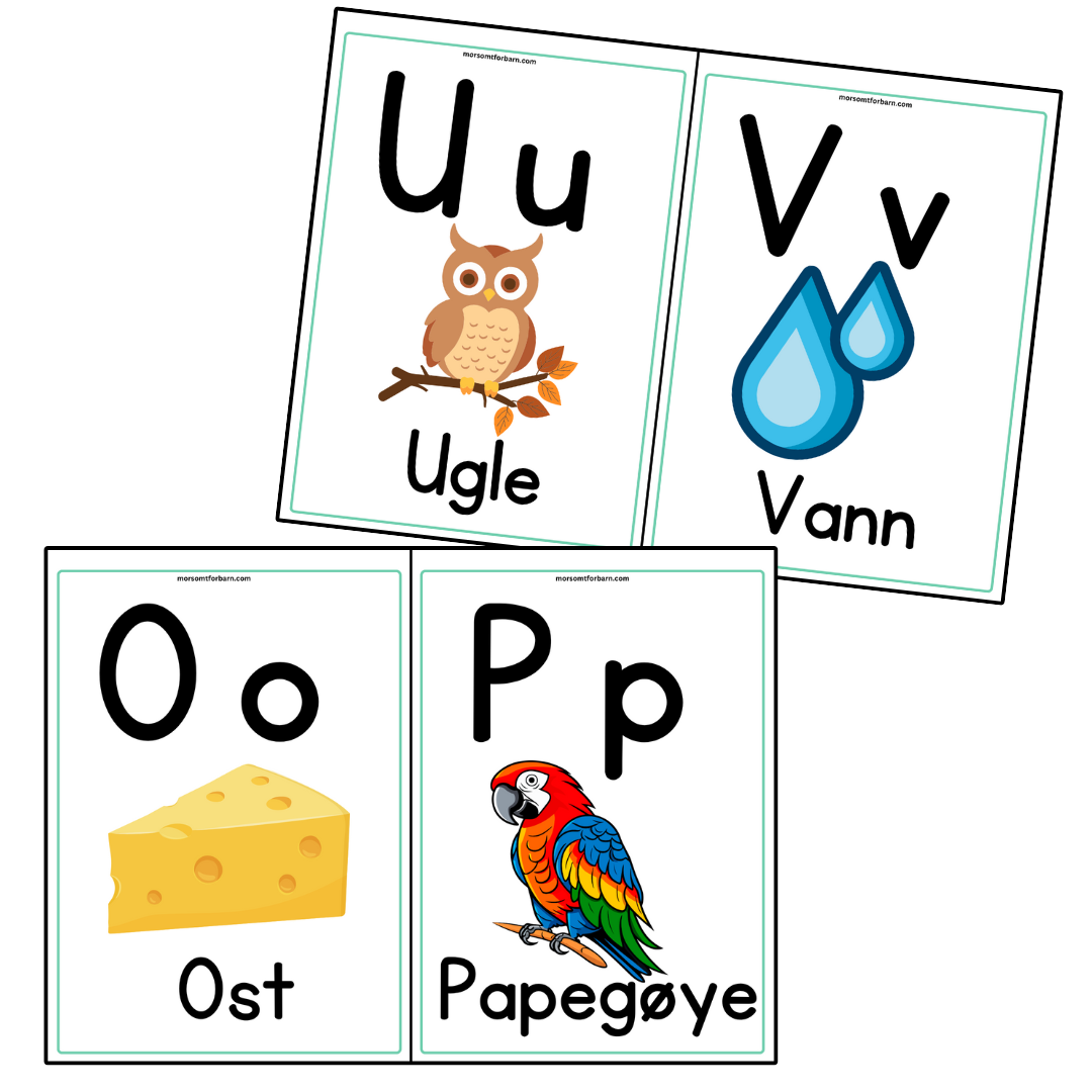 Alfabetplakater – Fargerike og pedagogiske bokstavplakater - Digital (PDF)