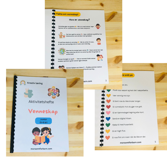 Aktivitetshefte om Vennskap - Junior (5-8år) - Fysisk og digital produkt