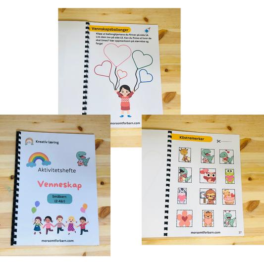 Aktivitetshefte om Vennskap - Småbarn (2-4år) - Fysisk og digital produkt