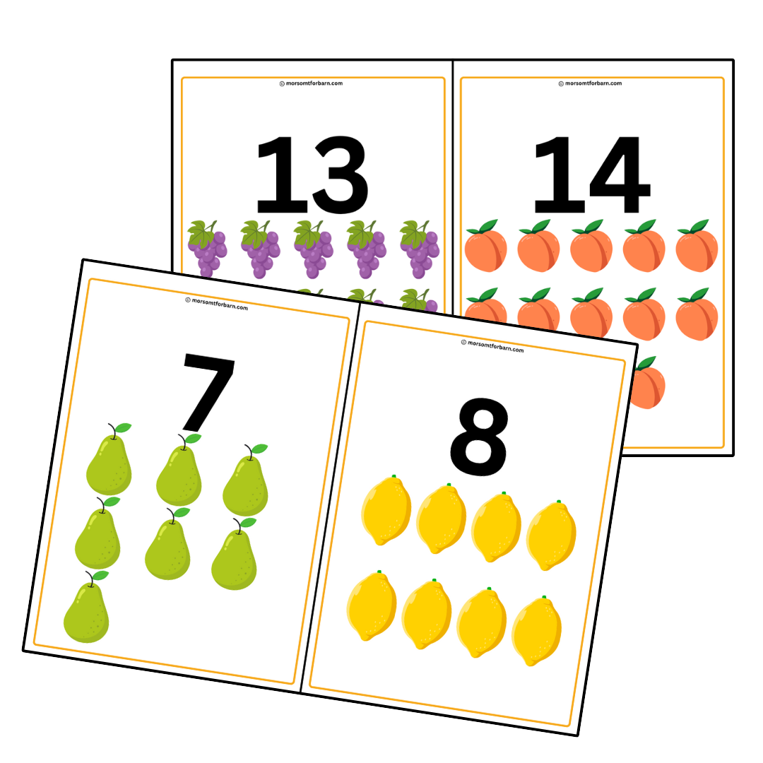 Plakatpakke 1–20 – Dyr, Frukt og Dinosaurer - Digital (PDF)