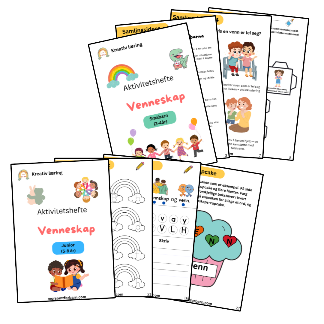 2 pakke - "Vennskap" Små Barn OG Junior aktivitetshefter - Digital (2PDF)