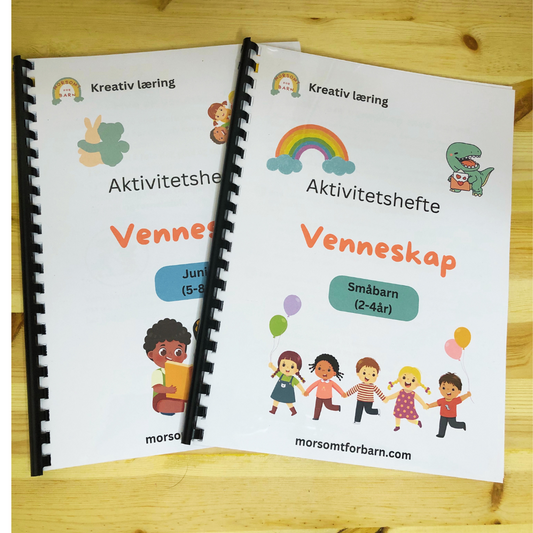2 pakke - "Vennskap" Små Barn OG Junior aktivitetshefter - Fysiske og digitale produkter
