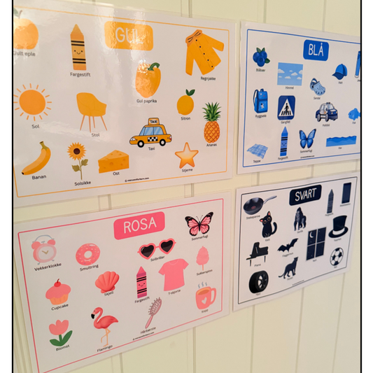Farger i bilder – Pedagogiske A4-plakater - Fysisk produkt+Digital (PDF)