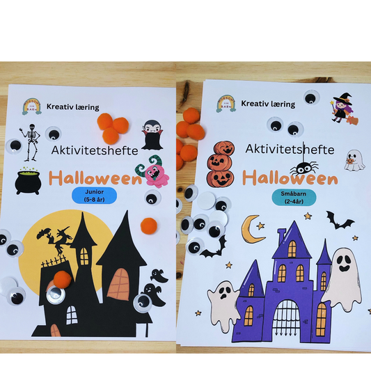 2 pakke - "Halloween" Små Barn OG Junior aktivitetshefter - Fysisk produkt