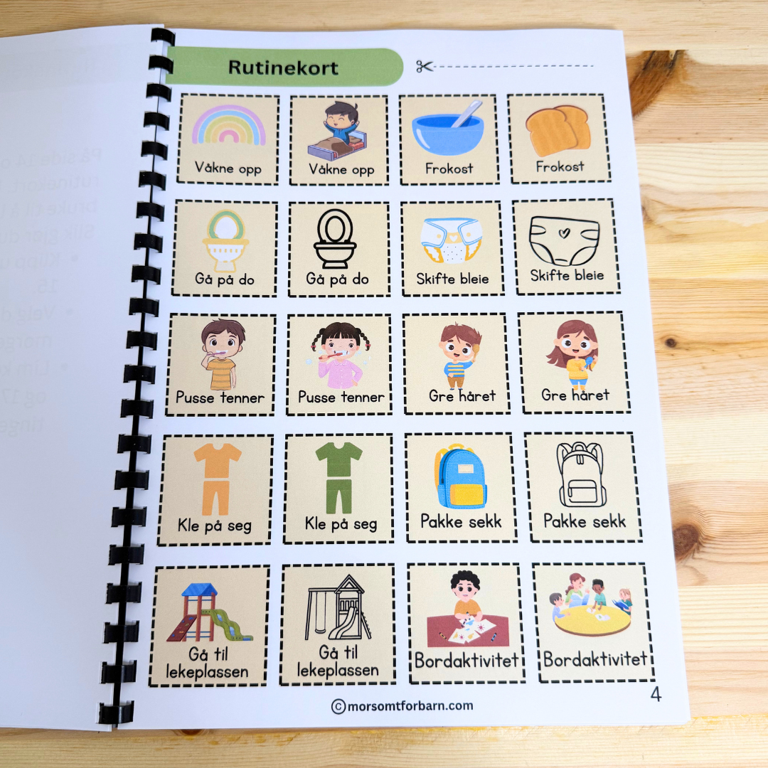 Aktivitetshefte "Rutiner" - Småbarn (2-4år) - Fysisk og digital produkt
