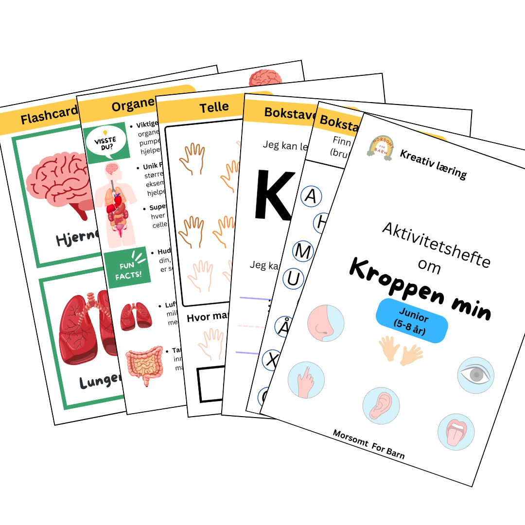 Aktivitetshefte om Kroppen min - Junior (5-8år) - Digital (PDF)